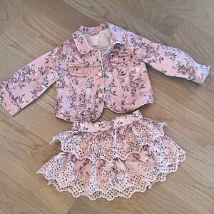 Gap x LoveShackFancy Baby Jacket + Skirt Pink Floral
